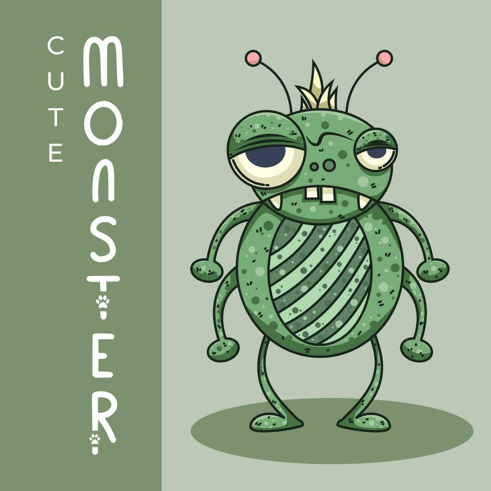 linda monstruo personaje vector ilustración