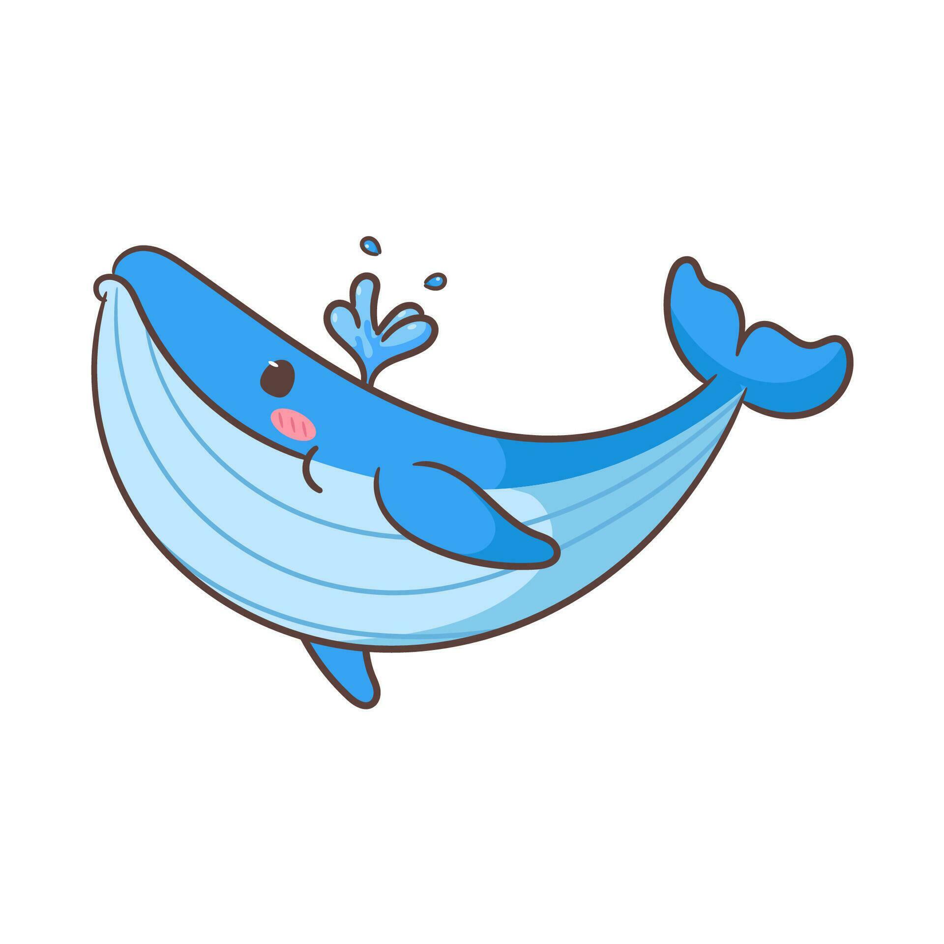 Cute whale cartoon vector illustration. Adorable and kawaii animal ...