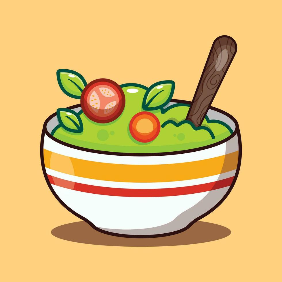 vegetal ensalada dibujos animados vector ilustración.