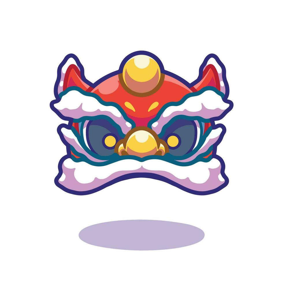 free vector chinese lion dance barongsai icon. Chinese New Year