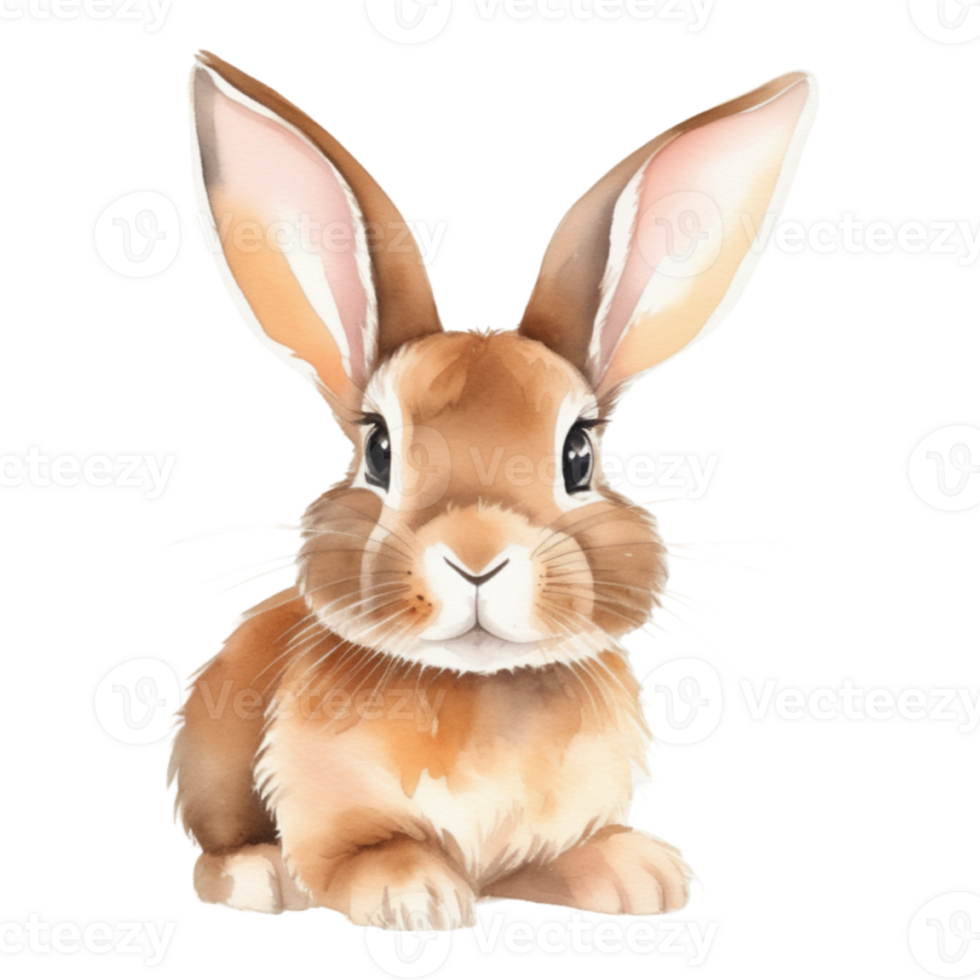 Cute rabbit watercolor illustration clipart png
