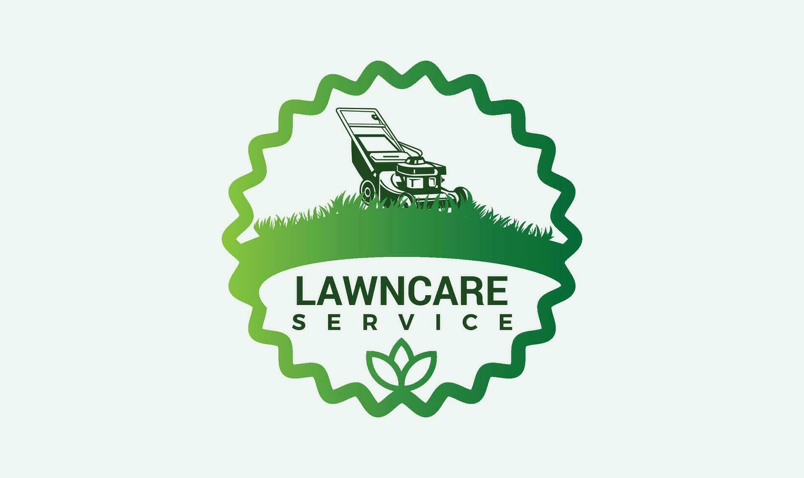 Vector lawn care logo design made of color pieces, lawncare logo