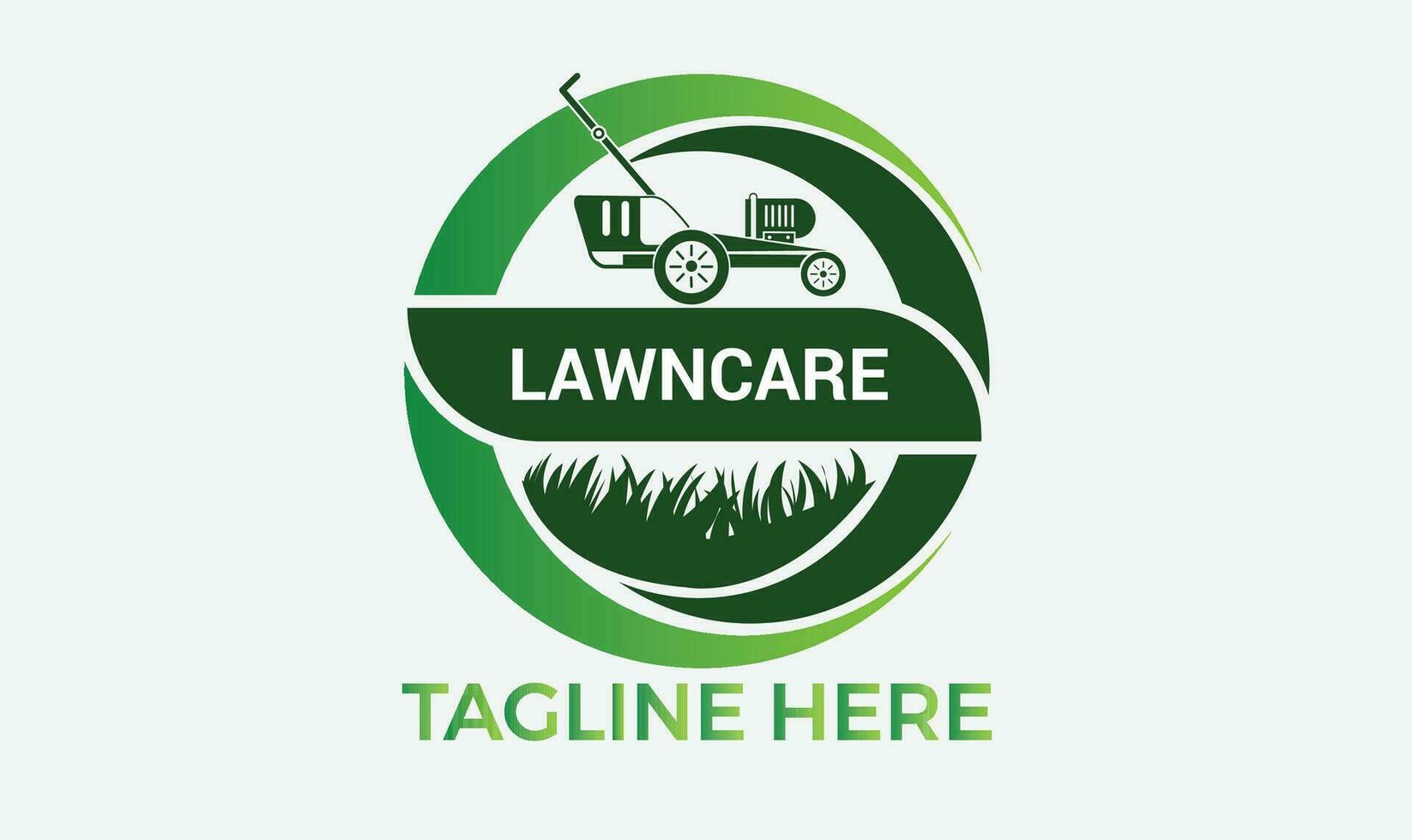 Vector lawn care logo design made of color pieces, lawncare logo