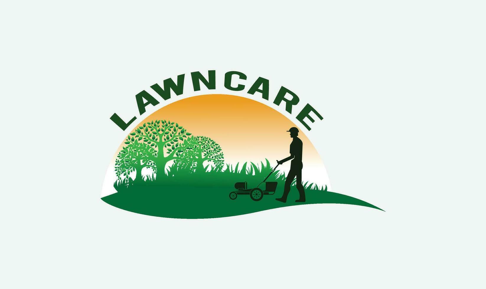 Vector lawn care logo design made of color pieces, lawncare logo