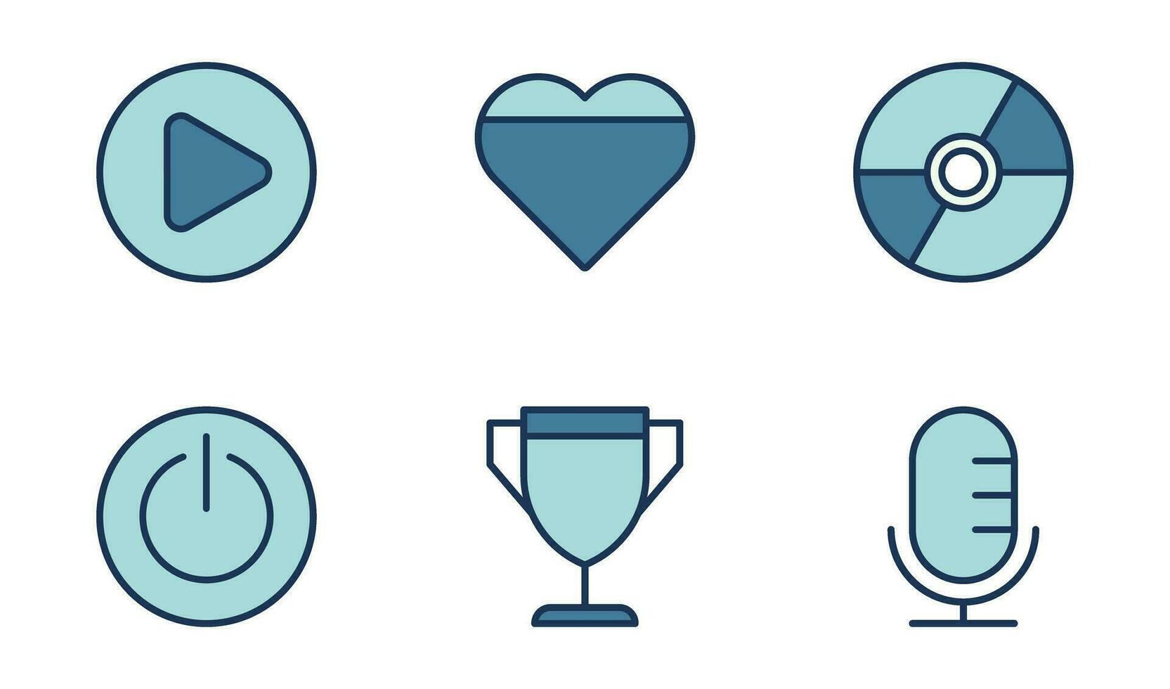 Gaming UI icon design template in filled outline style vector