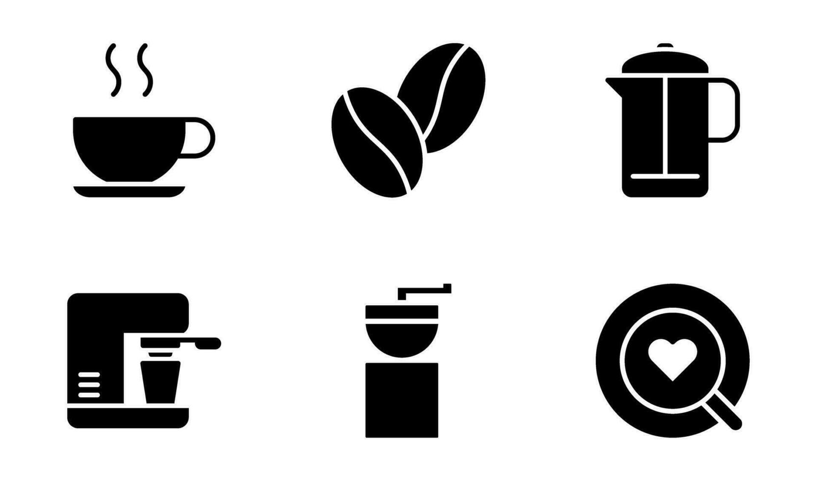 Cafe and Coffee icon design template in solid style vector