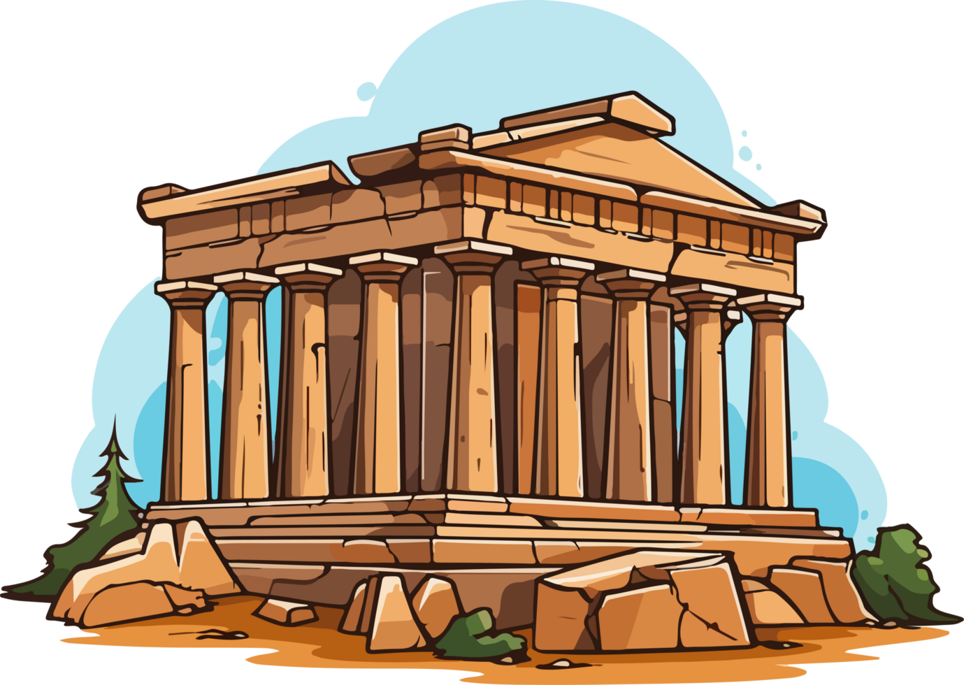 AI generated Ancient temple clipart design illustration png