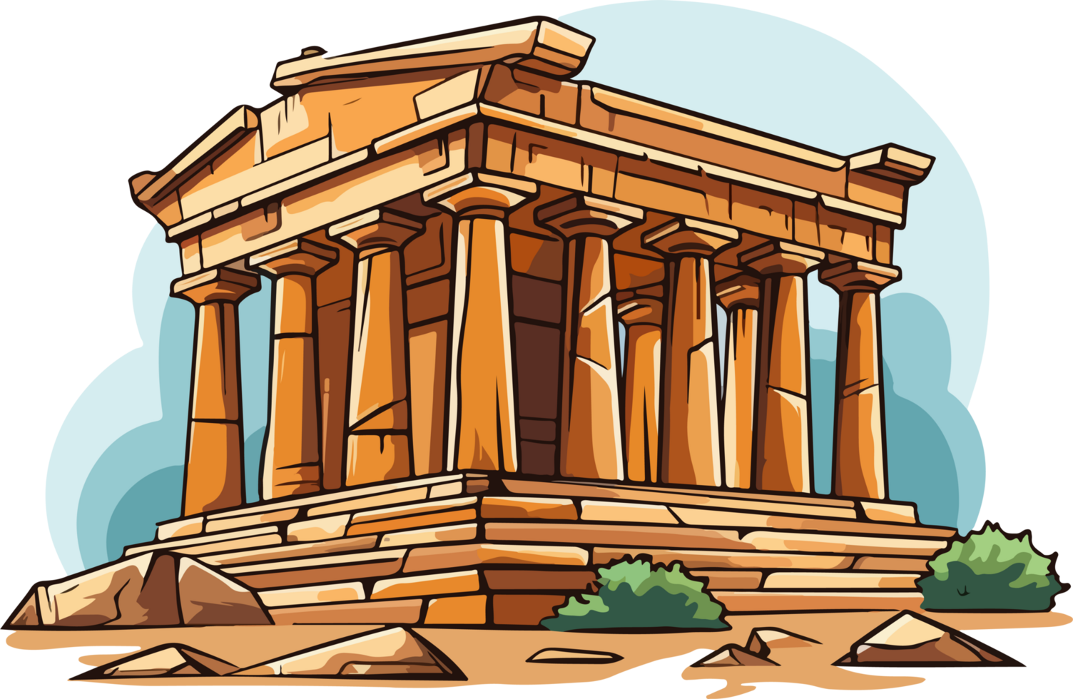 AI generated Ancient temple clipart design illustration png