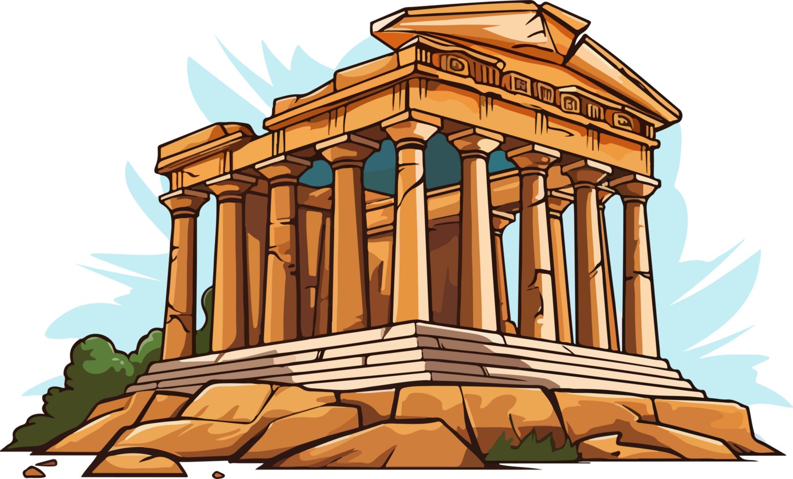 ai generato antico tempio clipart design illustrazione png