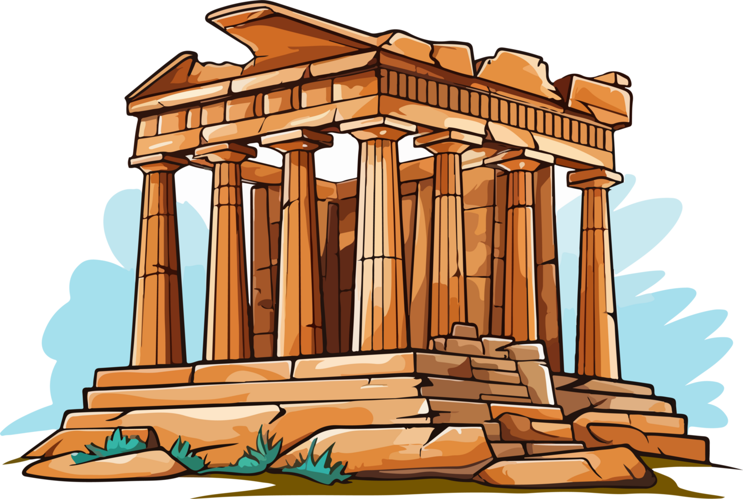 AI generated Ancient temple clipart design illustration png