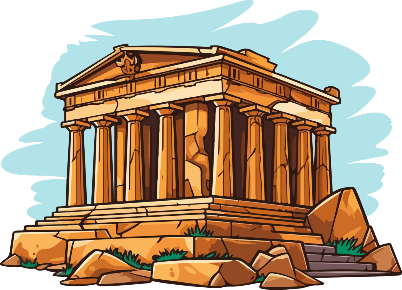 AI generated Ancient temple clipart design illustration png