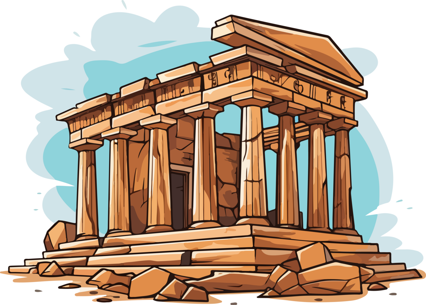 AI generated Ancient temple clipart design illustration png