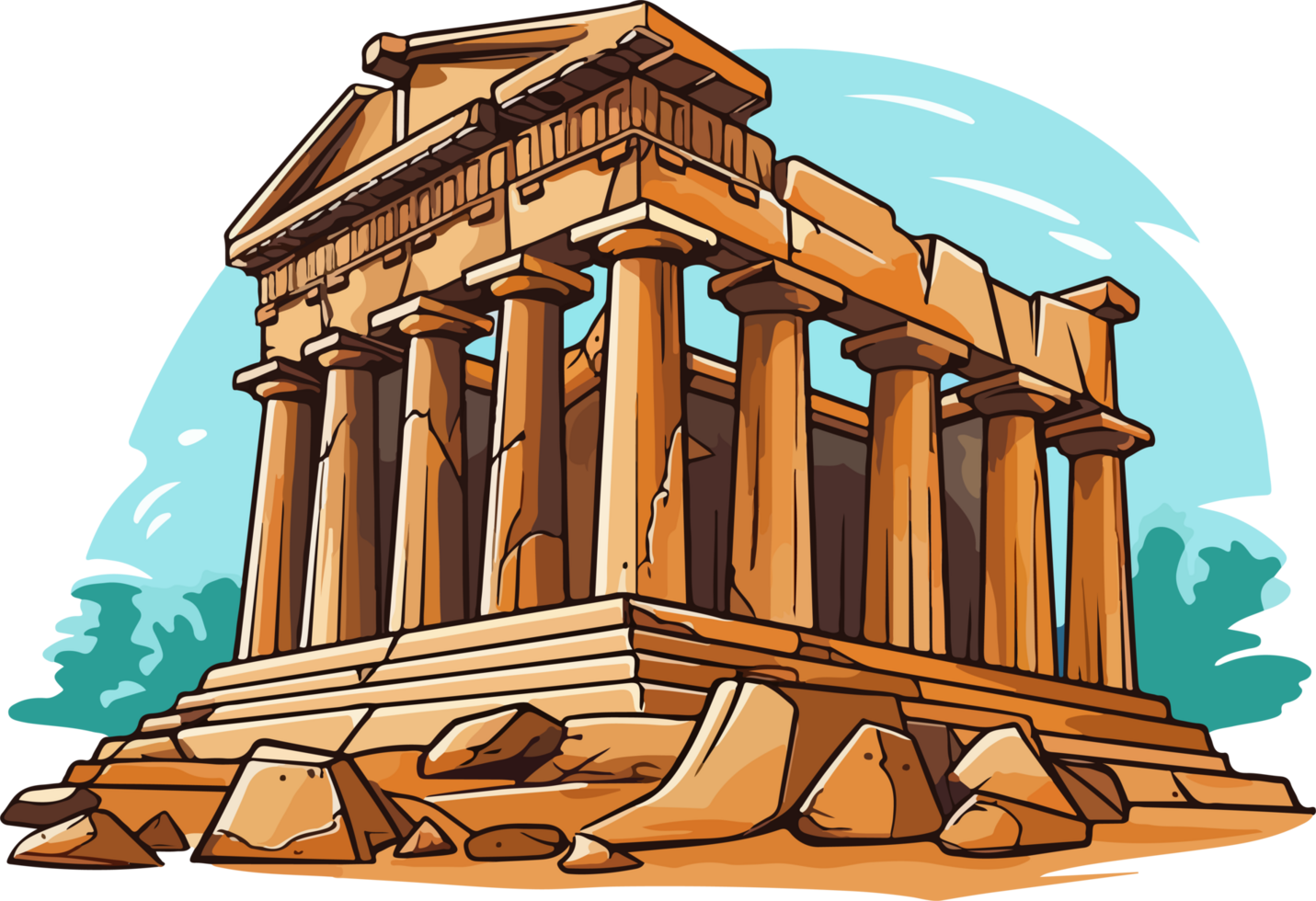 ai generato antico tempio clipart design illustrazione png