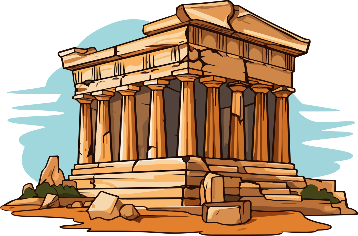 ai generato antico tempio clipart design illustrazione png