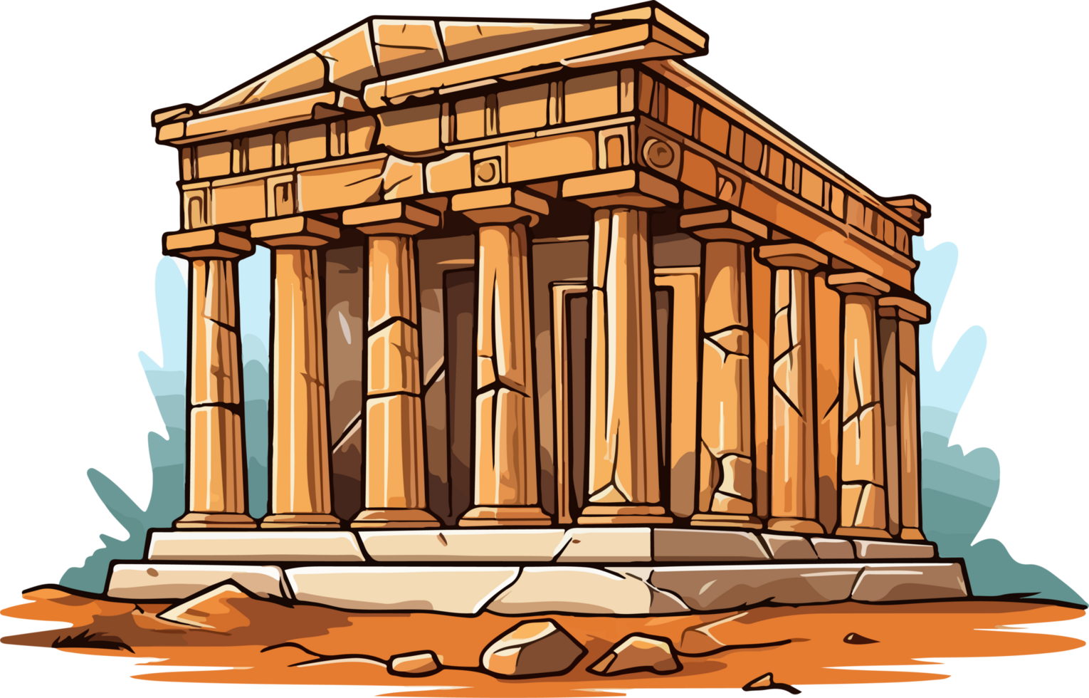 AI generated Ancient temple clipart design illustration png