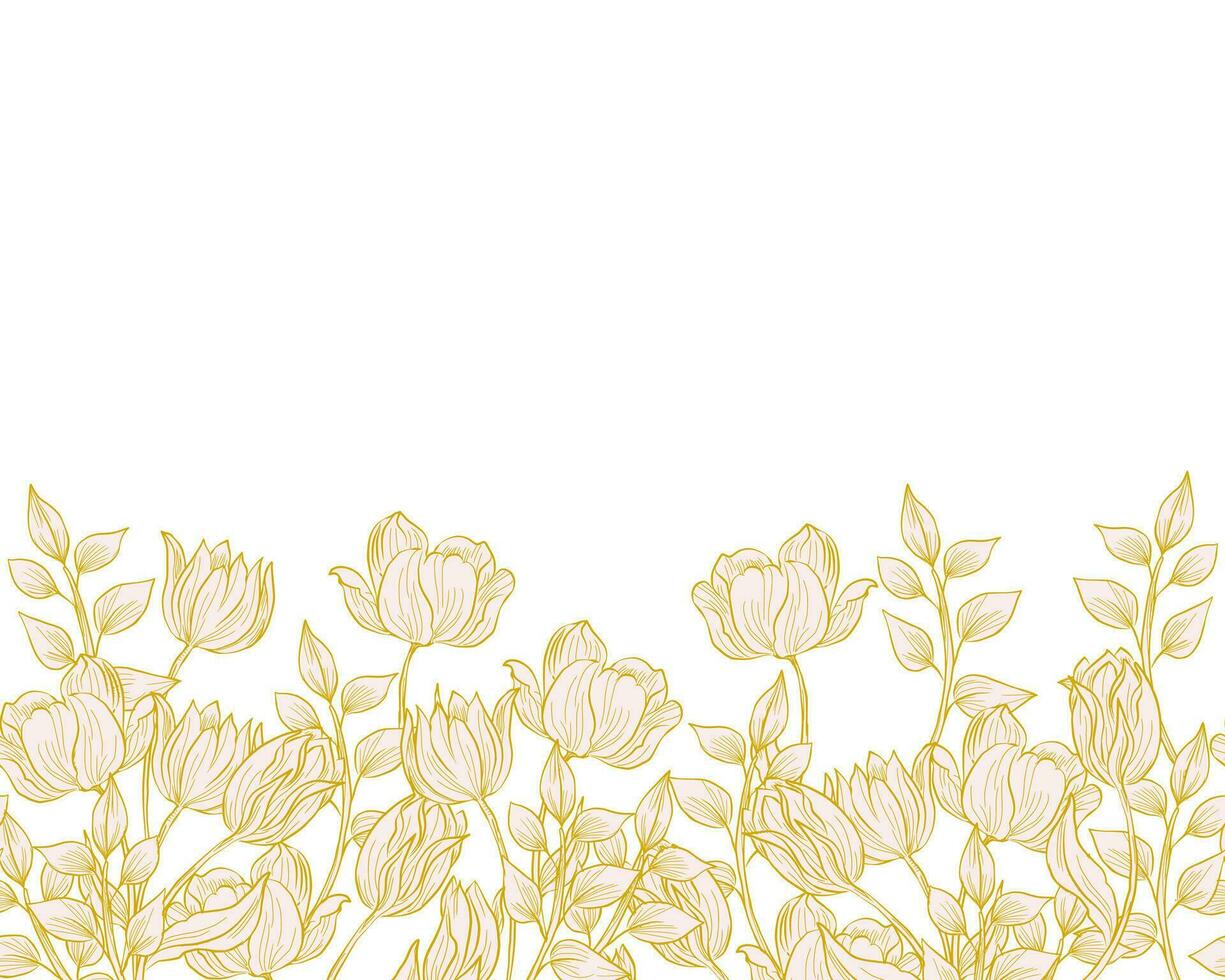Hand Drawn Vintage Tulip Flower Background vector