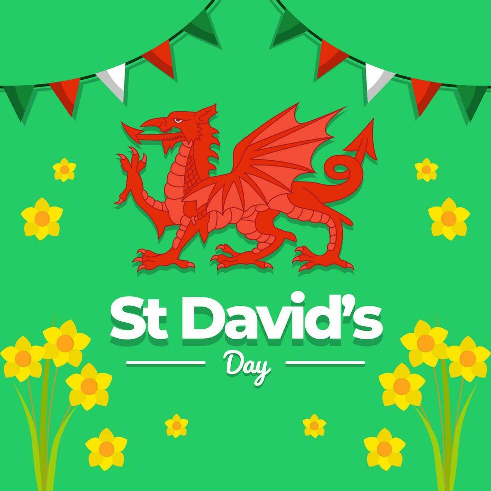 St. David's Day illustration vector background. Vector eps 10