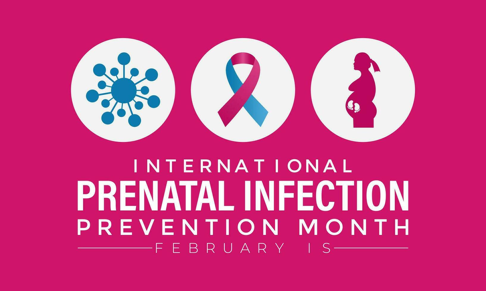 prenatal infección prevención mes es observado cada año en febrero. bandera, póster, tarjeta, antecedentes diseño. vector