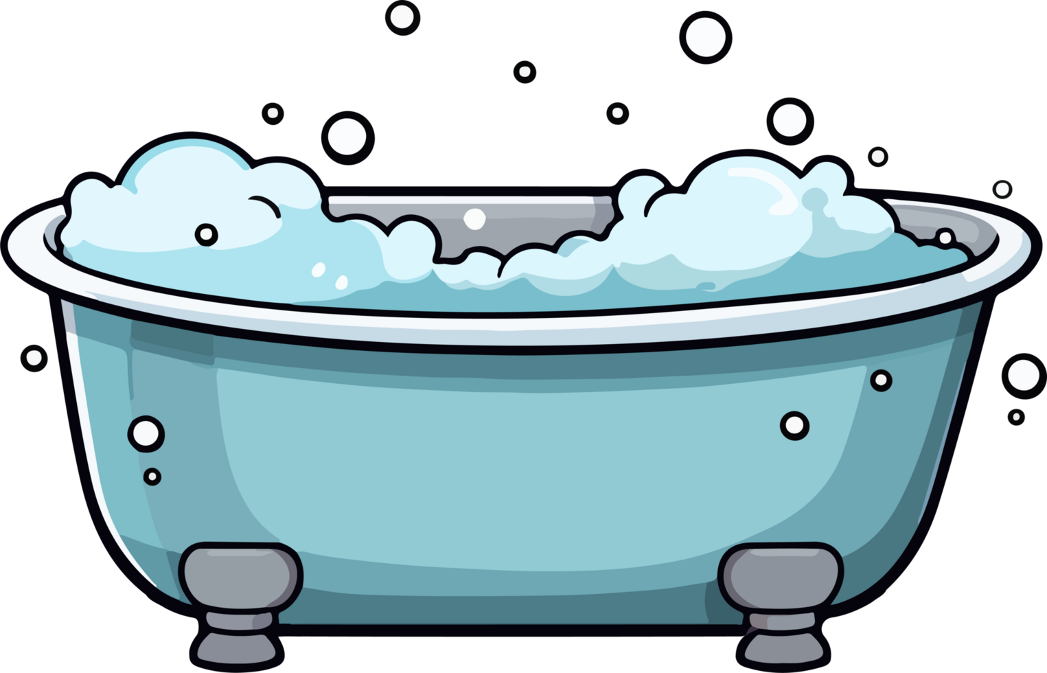 AI generated Bathtub clipart design illustration png