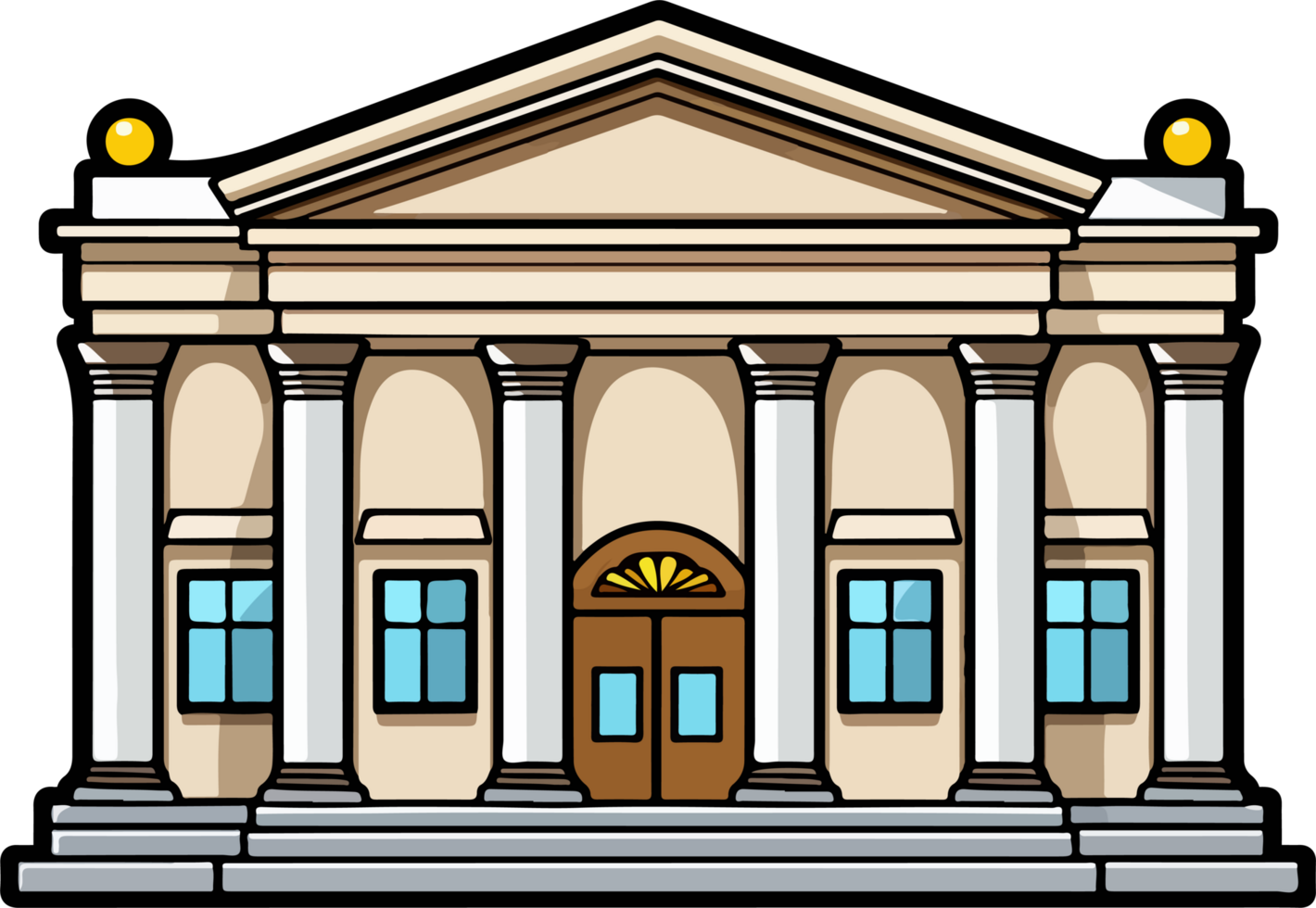 AI generated Bank building clipart design illustration png