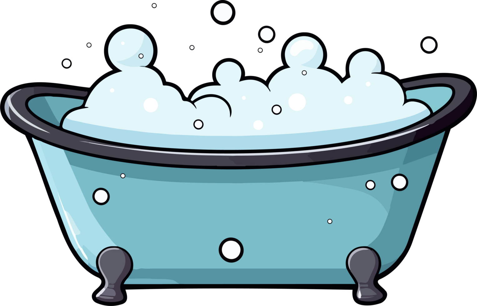 AI generated Bathtub clipart design illustration png