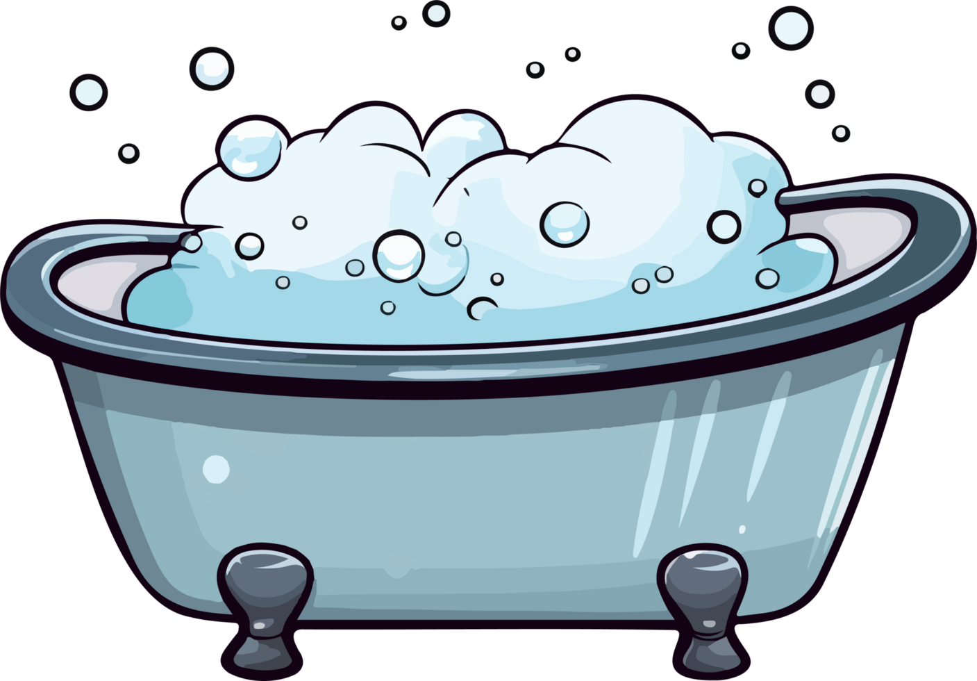 AI generated Bathtub clipart design illustration png