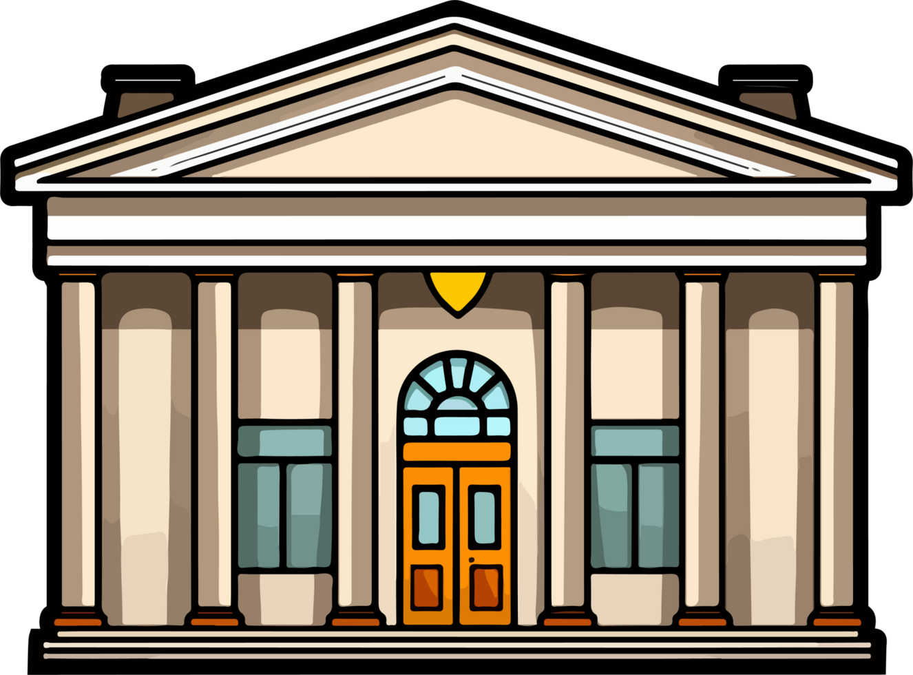 AI generated Bank building clipart design illustration png