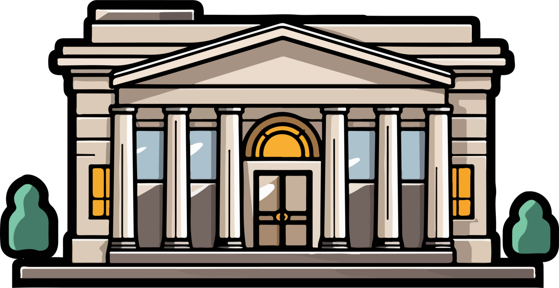 AI generated Bank building clipart design illustration png