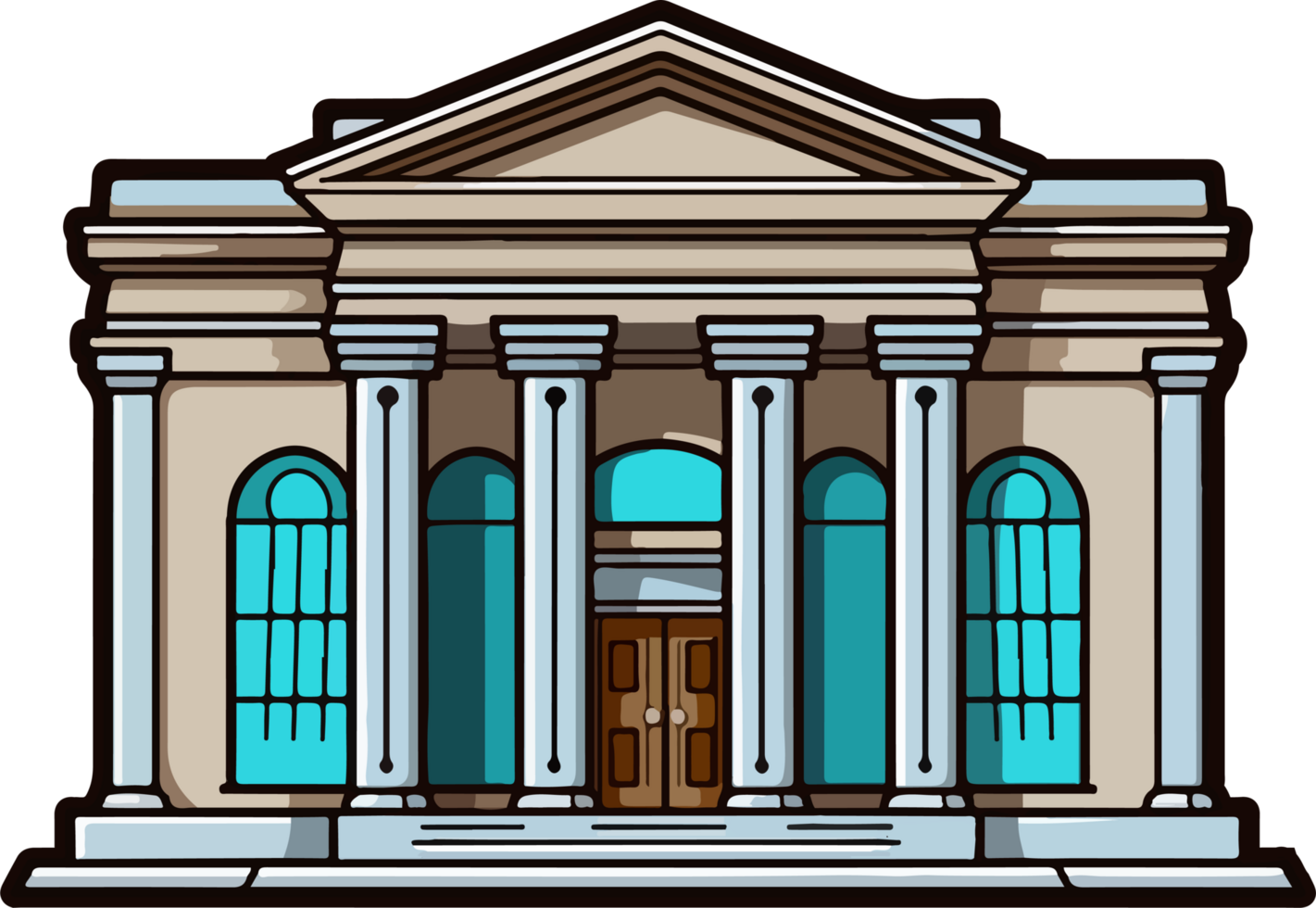 ai generato banca edificio clipart design illustrazione png