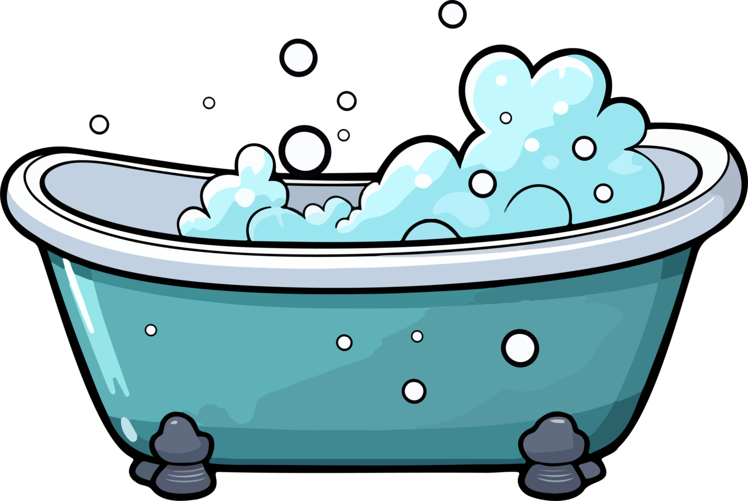 AI generated Bathtub clipart design illustration png