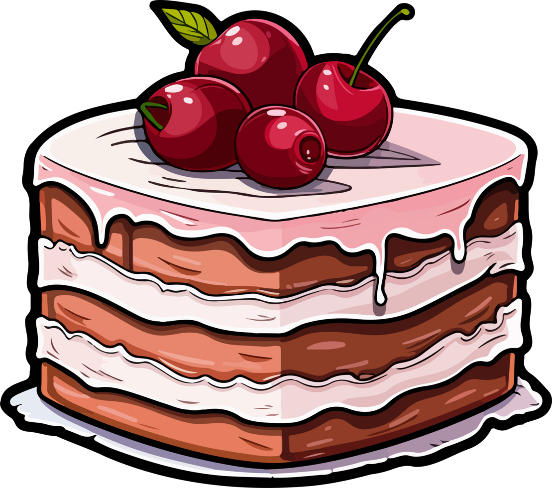 AI generated Cake slice clipart design illustration png