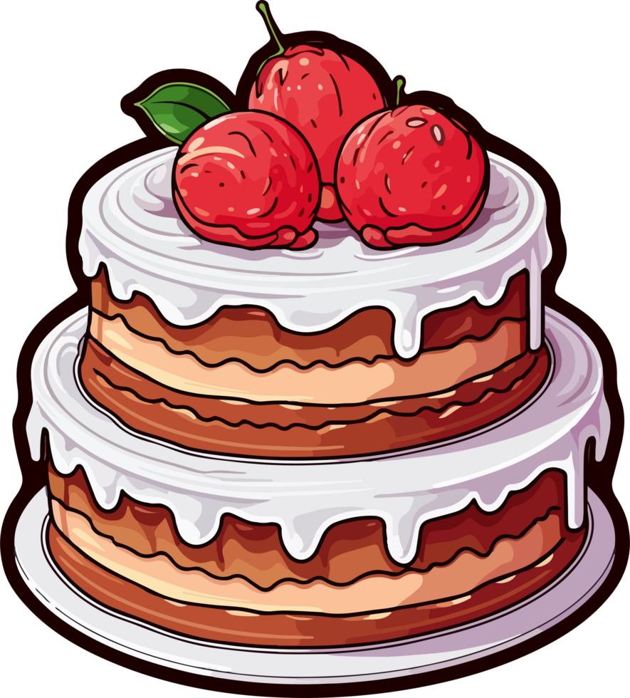 AI generated Cake slice clipart design illustration png
