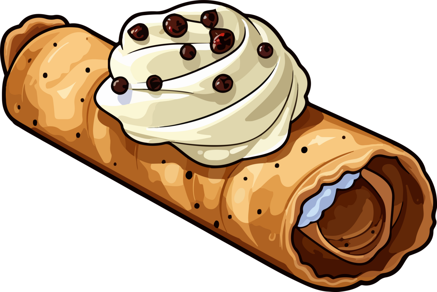 AI generated Cannoli clipart design illustration png