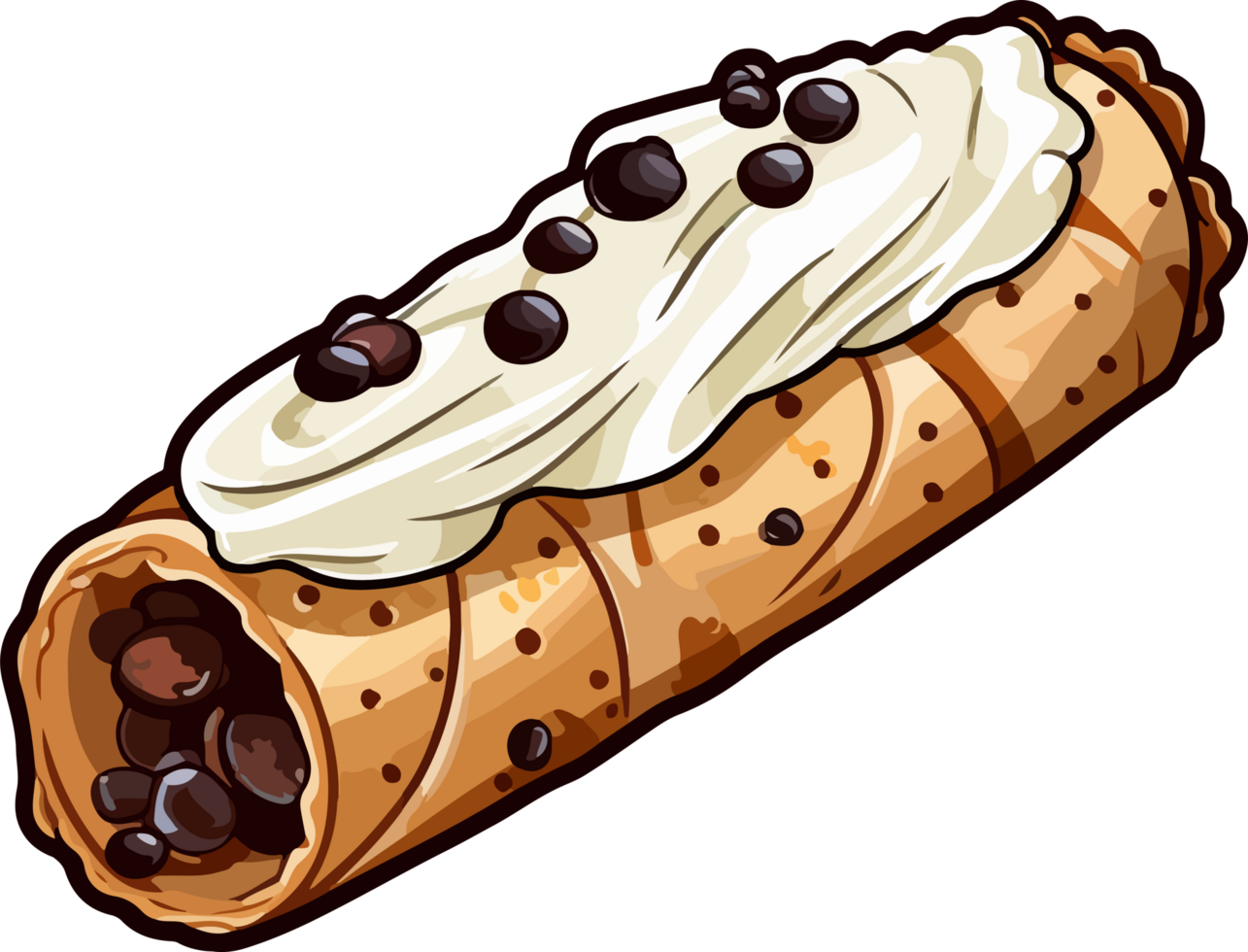 AI generated Cannoli clipart design illustration png