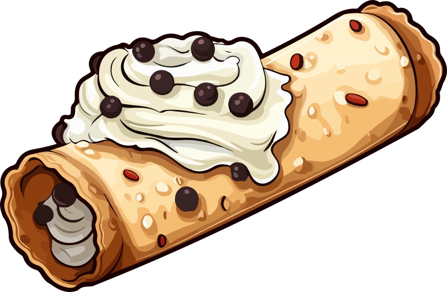 AI generated Cannoli clipart design illustration png