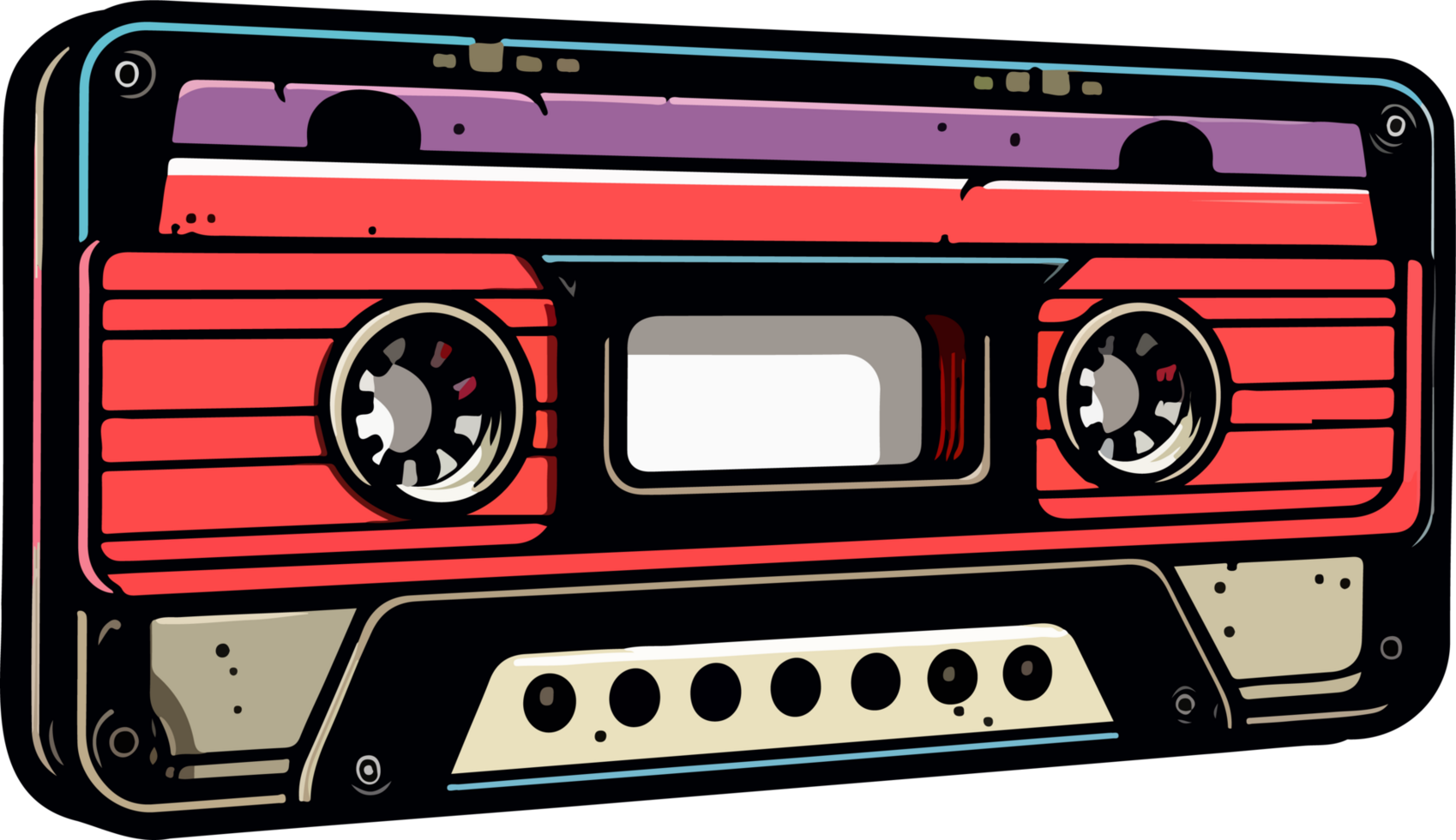 AI generated Casette tape clipart design illustration png