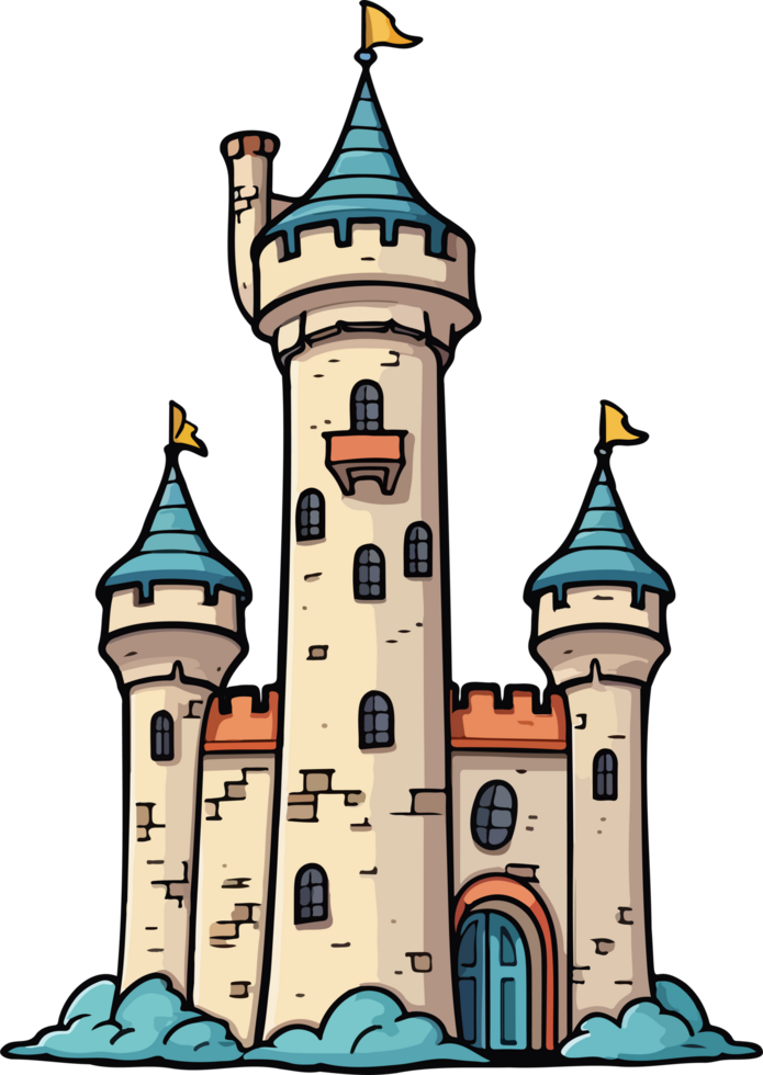 AI generated Castle tower clipart design illustration png