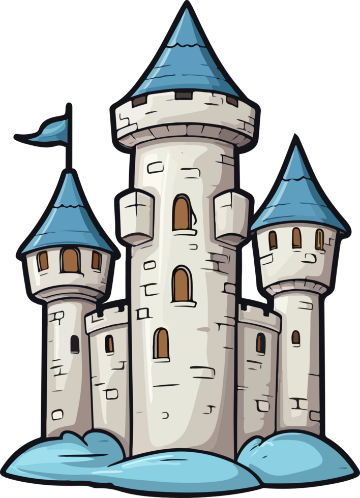 AI generated Castle tower clipart design illustration png