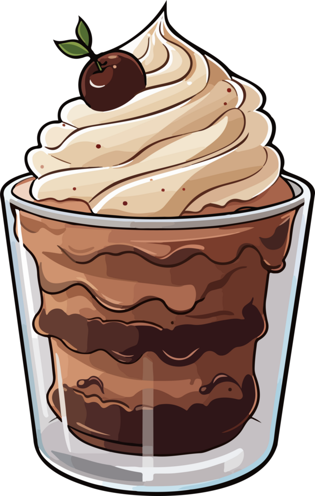 AI generated Chocolate mousse clipart design illustration png