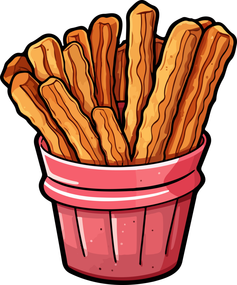 AI generated Churros clipart design illustration png