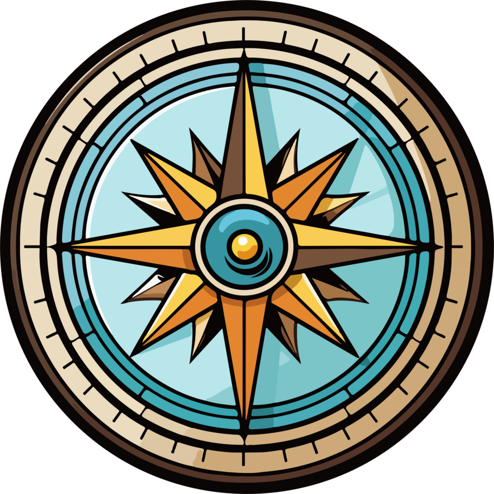 AI generated Compass icon clipart design illustration png