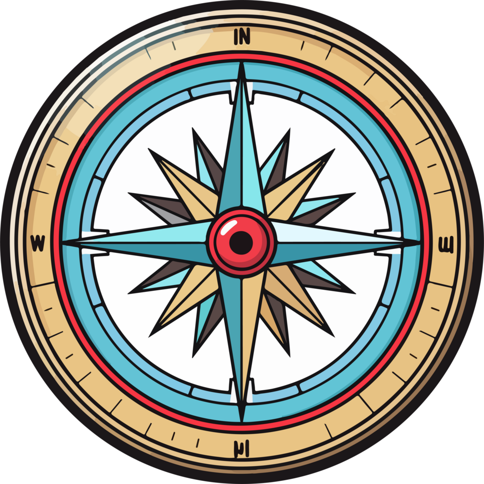 AI generated Compass icon clipart design illustration png