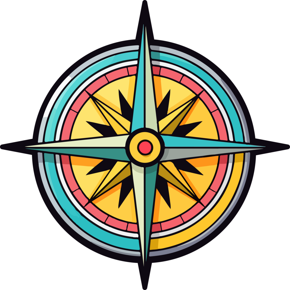 AI generated Compass icon clipart design illustration png