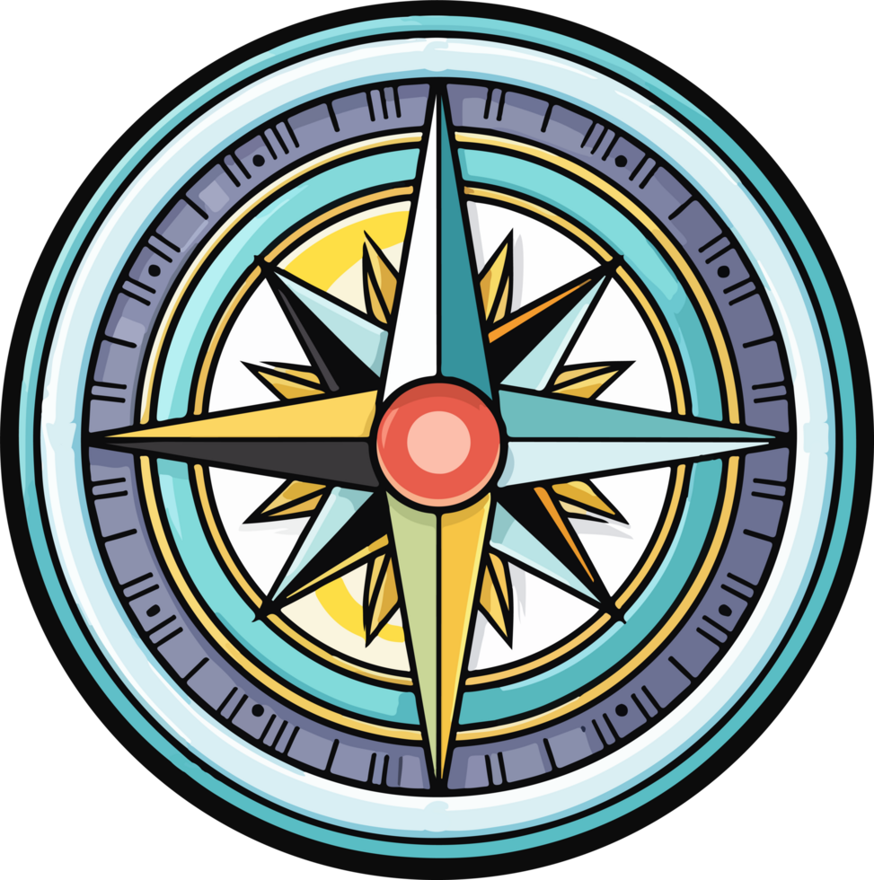 AI generated Compass icon clipart design illustration png