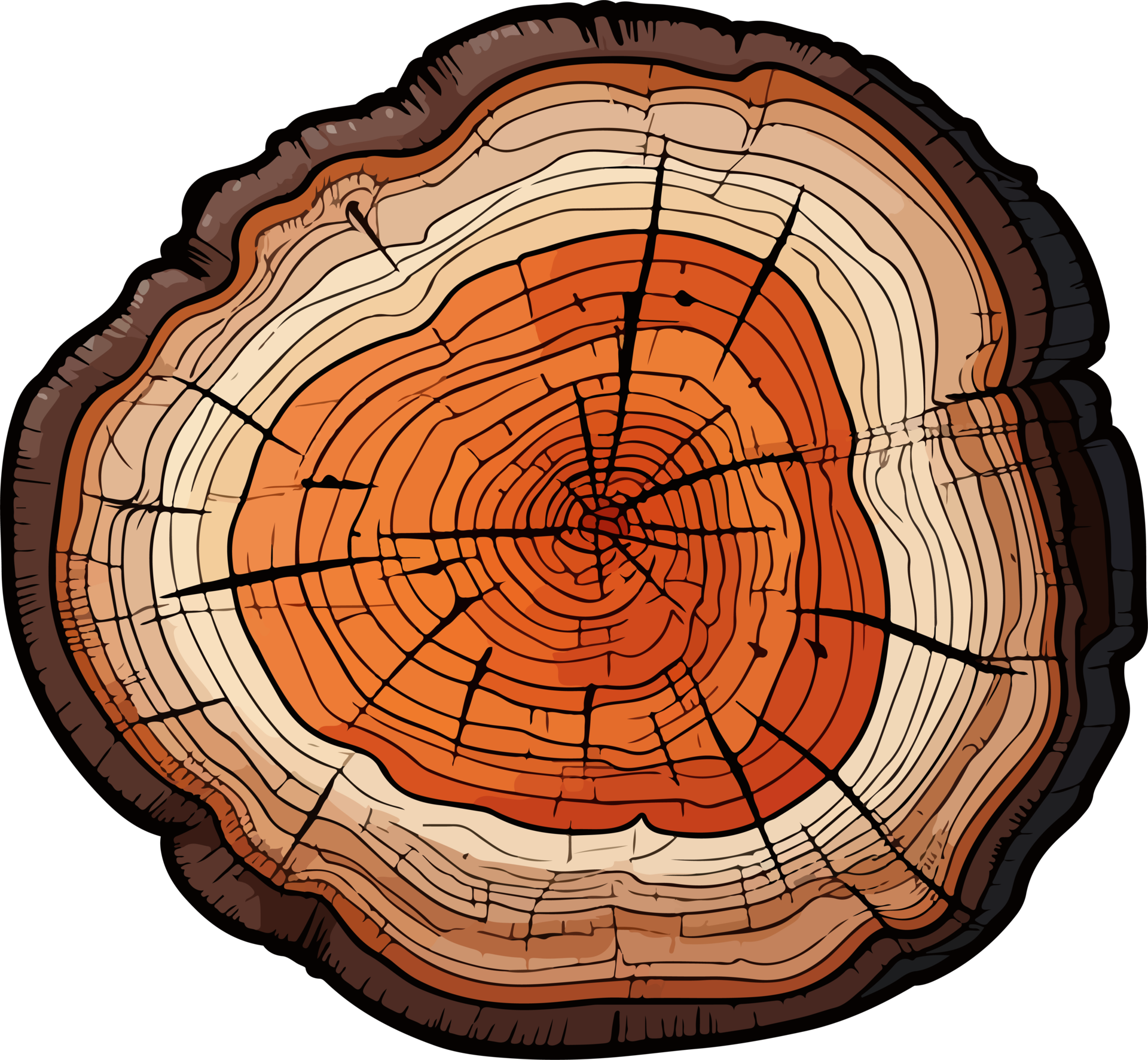 AI generated Cross section of tree clipart design illustration 36519894 PNG