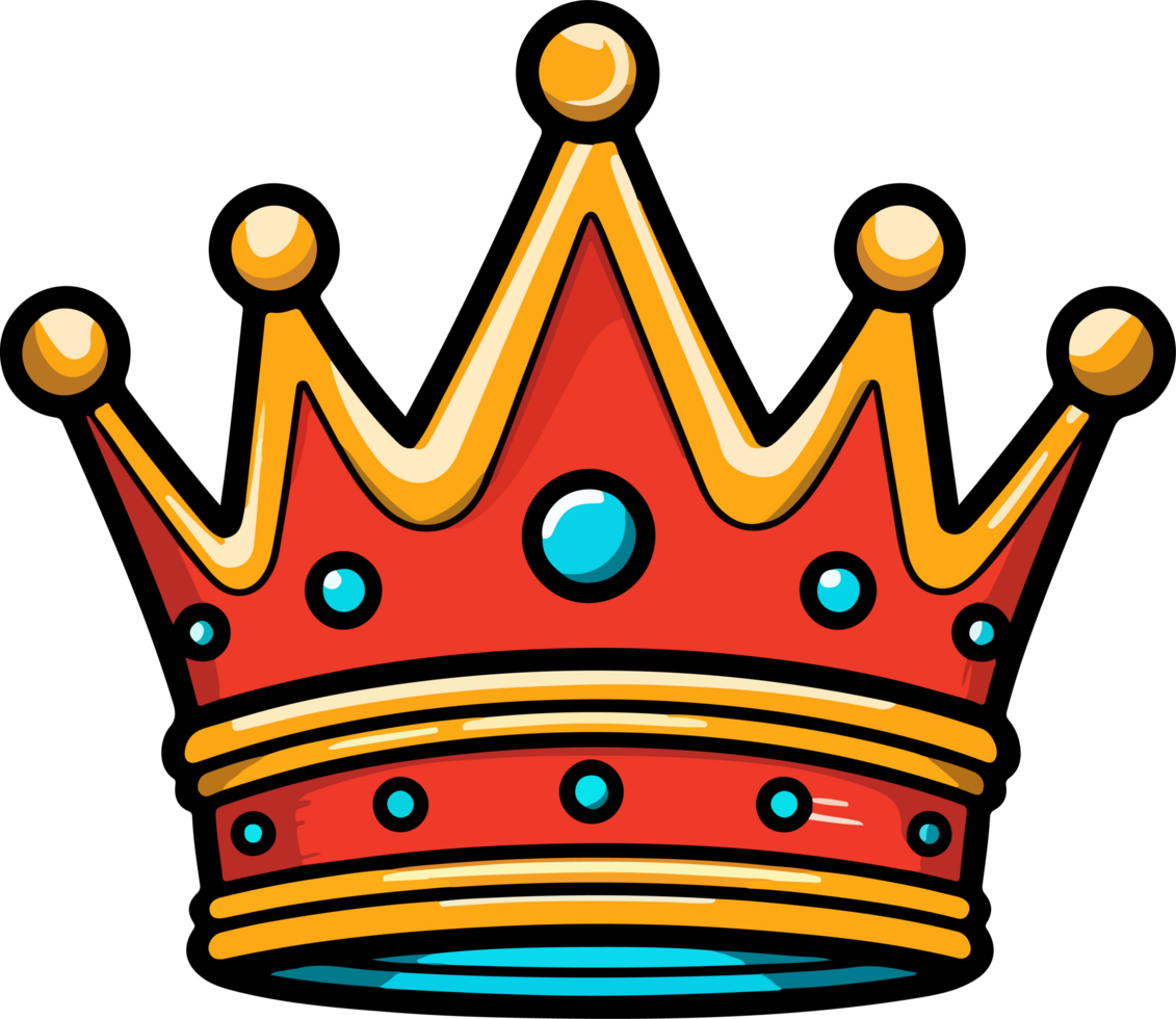 AI generated King crown clipart design illustration png