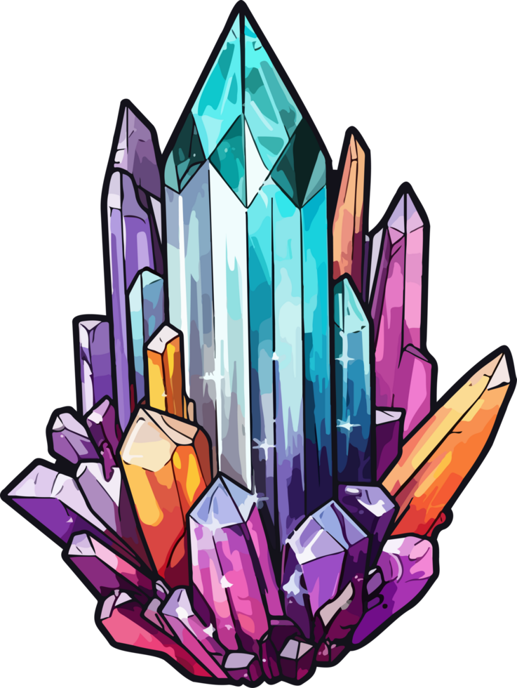 AI generated Crystal clipart design illustration png