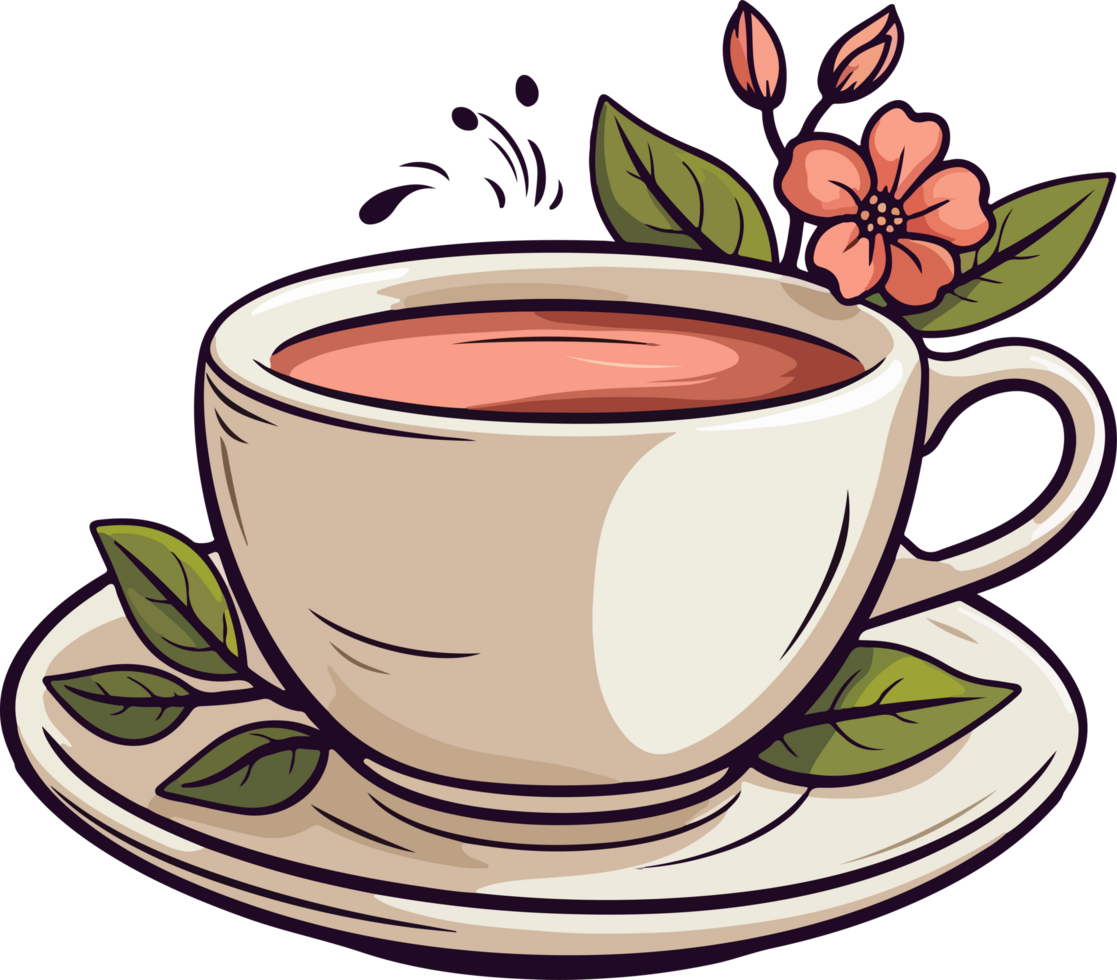 AI generated Cup of tea clipart design illustration png