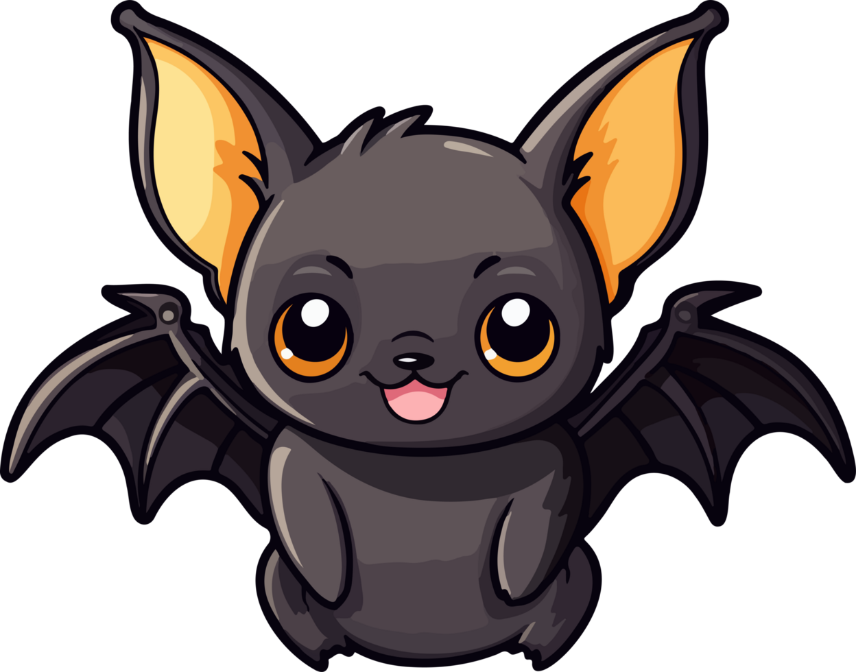 AI generated Cute bat clipart design illustration png