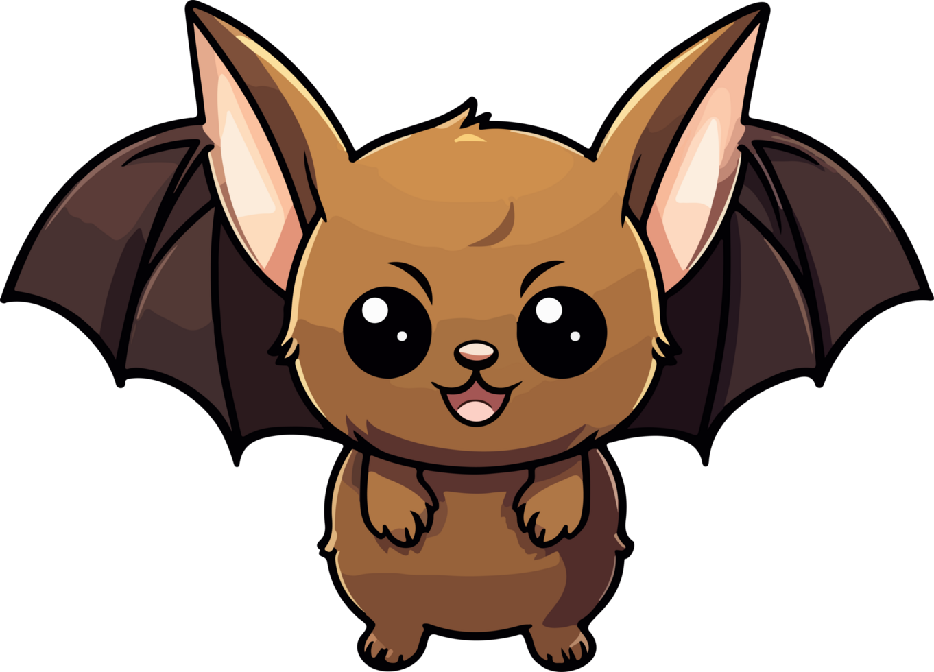 AI generated Cute bat clipart design illustration png